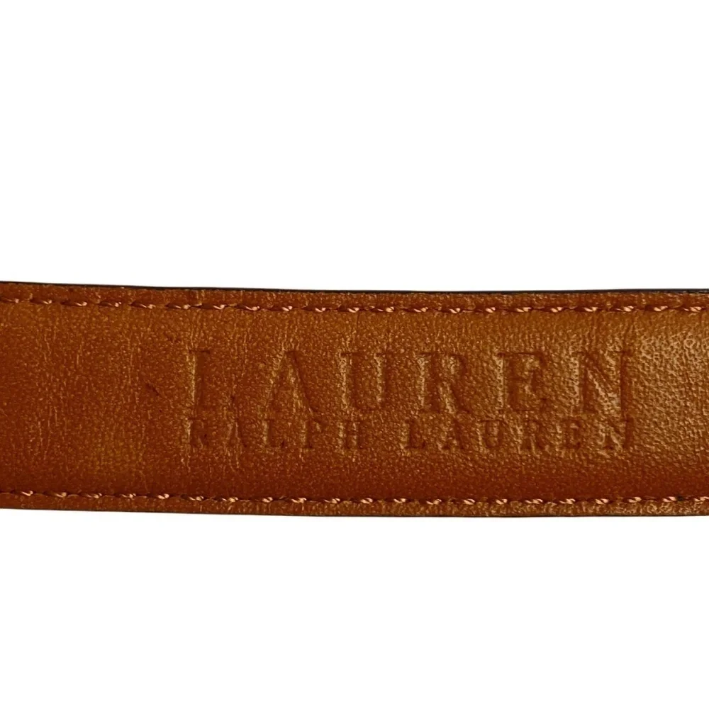 LAUREN RALPH LAUREN Brown Leather Belt Snake Print Size XL